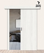 Межкомнатная дверь-купе с экошпоном Браво-0 White Dreamline