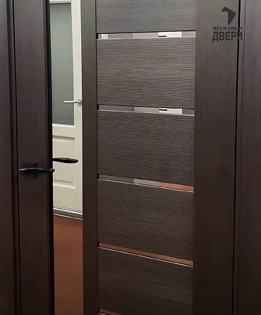 Межкомнатная дверь с экошпоном Браво-27 Wenge Melinga/Mirox Grey