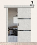 Межкомнатная дверь-купе с экошпоном Браво-2.55 Look Art/Mirox Grey