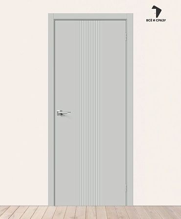 Межкомнатная дверь с покрытием винил Граффити-21 Grey Pro 600х2000 мм