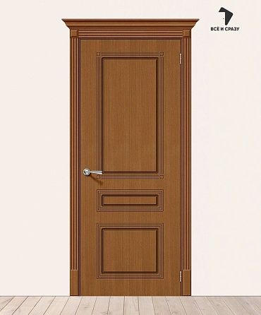 Межкомнатная шпонированная дверь Стиль Орех файн-лайн 550х1900 мм