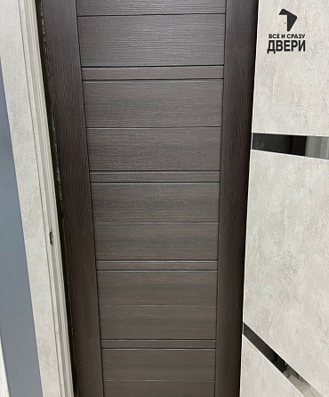 Межкомнатная дверь с экошпоном Браво-28 Wenge Melinga/Magic Fog