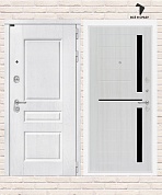 Входная дверь VERSAL 02 — Сандал белый, стекло черное