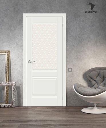 Межкомнатная дверь Эмалит Прима-3 White Matt