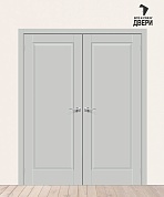 Двойная межкомнатная дверь ПЭТ Прима-10 Grey Silk