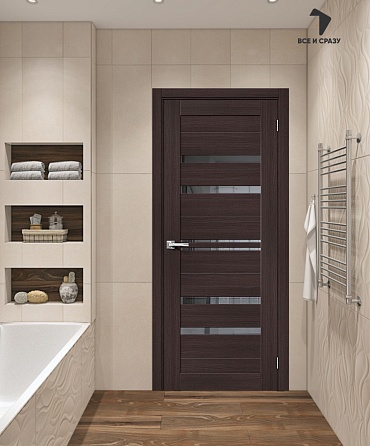 Межкомнатная дверь с экошпоном Браво-30 Wenge Melinga/Mirox Grey