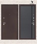 Входная дверь CLASSIC Антик медный 22 — Графит софт, черная вставка