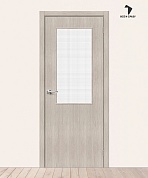 Межкомнатная дверь с экошпоном Браво-7 Cappuccino Melinga/Wired Glass 12,5