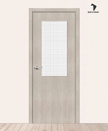 Межкомнатная дверь с экошпоном Браво-7 Cappuccino Melinga/Wired Glass 12,5 400х2000 мм