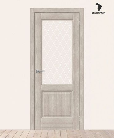 Межкомнатная дверь с экошпоном Неоклассик-33 Cappuccino Melinga/White Сrystal 600х2000 мм