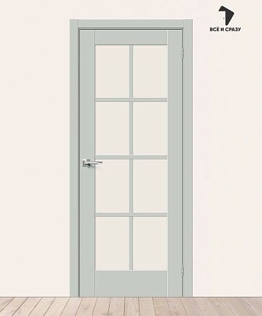 Межкомнатная дверь Эмалит Прима-11.1 Grey Matt 600х2000 мм