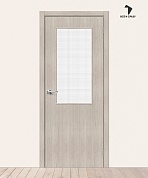 Межкомнатная дверь с экошпоном Браво-7 Cappuccino Melinga/Wired Glass 12,5