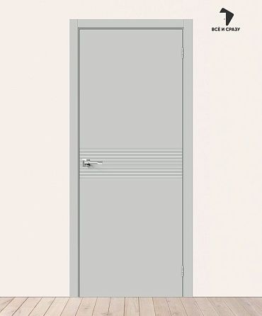 Межкомнатная дверь с покрытием винил Граффити-23 Grey Pro 600х2000 мм