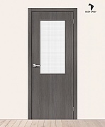 Межкомнатная дверь с экошпоном Браво-7 Grey Melinga/Wired Glass 12,5