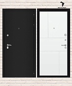 Входная дверь CLASSIC Шагрень черная 21 — Белый софт