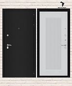 Входная дверь CLASSIC Шагрень черная 30 — АСТРОД Белый софт рельеф