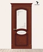 Межкомнатная шпонированная дверь Азалия со стеклом Макоре файн-лайн