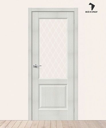 Межкомнатная дверь с экошпоном Неоклассик-33 Bianco Veralinga / White Сrystal 600х2000 мм
