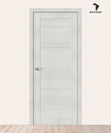 Межкомнатная дверь с экошпоном Браво-28 Bianco Veralinga/Magic Fog 600х2000 мм
