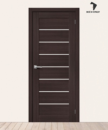 Межкомнатная дверь с экошпоном Браво-22 Wenge Melinga/Magic Fog 550х1900 мм