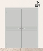 Двойная межкомнатная дверь с покрытием винил Граффити-23 Grey Pro