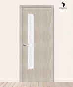 Межкомнатная дверь с экошпоном Браво-9 Cappuccino Melinga/Wired Glass 12,5