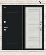 Металлическая дверь Техно Kale Букле чёрное/Bianco Veralinga