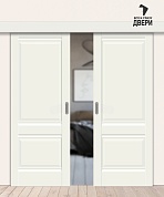 Межкомнатная двойная дверь-купе Hard Flex Прима-2 White Mix