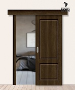 Межкомнатная дверь-купе с ПВХ-пленкой Скинни-12 Dark Barnwood