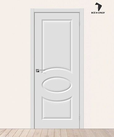 Межкомнатная дверь с ПВХ-пленкой Скинни-20 Белая 550х1900 мм