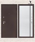 Входная дверь CLASSIC Антик медный 22 — Белый софт, черная вставка
