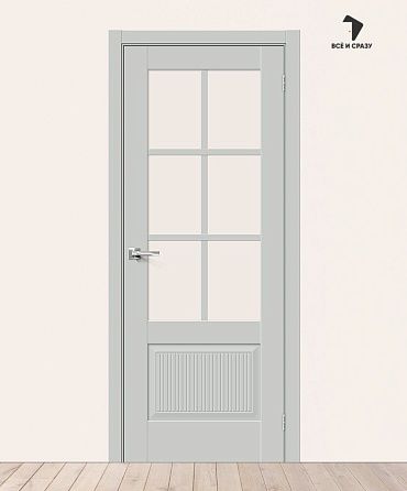 Межкомнатная дверь Эмалит Прима-13.Ф7.0.1 Grey Matt/Magic Fog 600х2000 мм