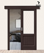Межкомнатная дверь-купе с экошпоном Неоклассик-33 Wenge Melinga/White Сrystal