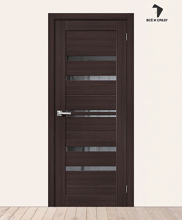 Межкомнатная дверь с экошпоном Браво-30 Wenge Melinga/Mirox Grey 600х2000 мм