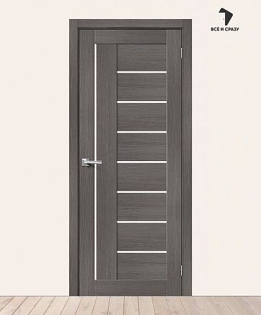 Межкомнатная дверь с экошпоном Браво-29 Grey Melinga/Magic Fog 600х2000 мм