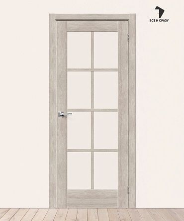 Межкомнатная дверь с экошпоном Прима-11.1 Cappuccino Melinga/Magic Fog 600х2000 мм