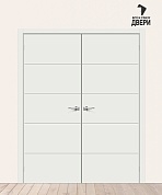 Двойная межкомнатная дверь с покрытием винил Граффити-2.Д Super White