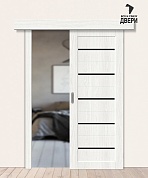 Межкомнатная дверь-купе с экошпоном Мода-22 Black Line White Dreamline