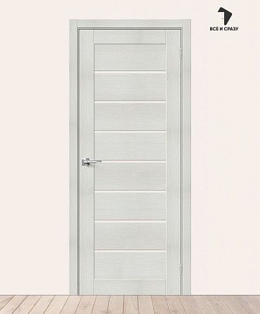 Межкомнатная дверь с экошпоном Браво-22 Bianco Veralinga/Magic Fog 550х1900 мм