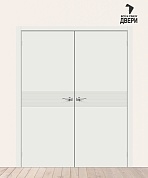 Двойная межкомнатная дверь с покрытием винил Граффити-23 Super White