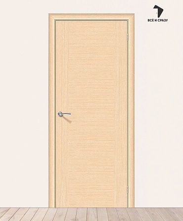 Межкомнатная шпонированная дверь Рондо Беленый дуб 550х1900 мм