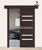 Межкомнатная дверь-купе с экошпоном Браво-30 Wenge Melinga/Magic Fog