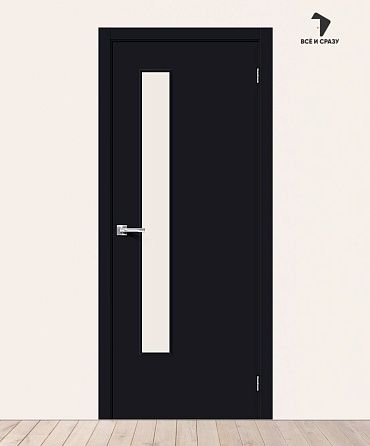 Межкомнатная дверь с покрытием винил Браво-9 Total Black/Magic Fog 400х2000 мм