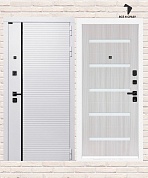 Входная дверь ROYAL 01 — Сандал белый, стекло белое