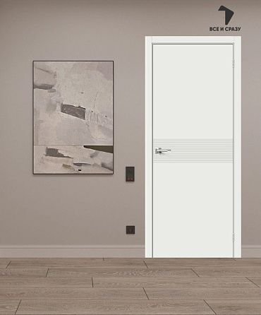 Межкомнатная дверь с покрытием винил Граффити-23 Super White