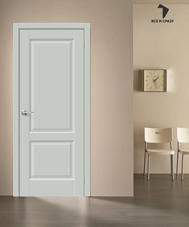 Межкомнатная дверь Эмалит Неоклассик-32 Grey Matt