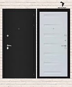 Входная дверь CLASSIC Шагрень черная 14 — Дуб кантри белый горизонт