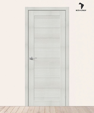 Межкомнатная дверь с экошпоном Браво-21 Bianco Veralinga 550х1900 мм
