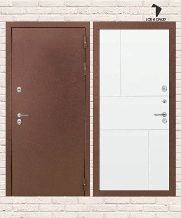 Входная дверь ТЕРМО МАГНИТ 21 — Белый софт 205х88 Левая