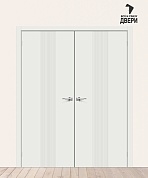 Двойная межкомнатная дверь с покрытием винил Граффити-21 Super White